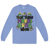 Colony Blue thick thighs mardi gras vibes Long Sleeve Tee - MaliasSmallBusiness