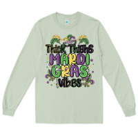 Matcha thick thighs mardi gras vibes Long Sleeve Tee - MaliasSmallBusiness