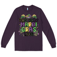Plum thick thighs mardi gras vibes Long Sleeve Tee - MaliasSmallBusiness