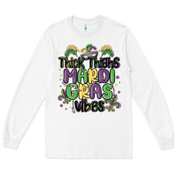 White thick thighs mardi gras vibes Long Sleeve Tee - MaliasSmallBusiness