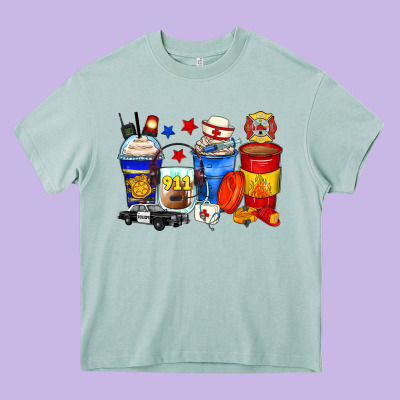 Dispatcher Coffee Cups Heavy Core Tee Designed By Zillion Design Studio