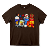 Chocolate Brown dispatcher coffee cups Heavy Core Tee - Zillion Design Studio