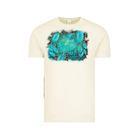 Vintage Arctic turquoise leopard background Vintage Tee - AdoDesignShop
