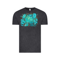 Vintage Black turquoise leopard background Vintage Tee - AdoDesignShop
