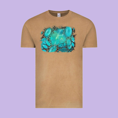 Turquoise Leopard Background Vintage Tee Designed By Adodesignshop