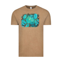 Vintage Coffee turquoise leopard background Vintage Tee - AdoDesignShop
