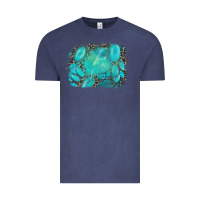 Vintage Denim turquoise leopard background Vintage Tee - AdoDesignShop