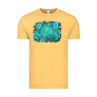 Vintage Mustard turquoise leopard background Vintage Tee - AdoDesignShop