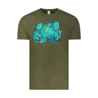 Vintage Olive turquoise leopard background Vintage Tee - AdoDesignShop