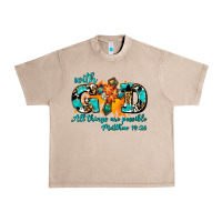 French Oak with god all things are possible. cross Urban Heavy Tee - AdoDesignShop