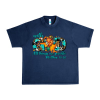 Navy with god all things are possible. cross Urban Heavy Tee - AdoDesignShop