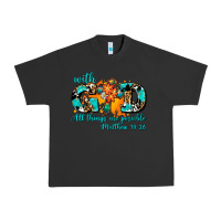 Pigment Black with god all things are possible. cross Urban Heavy Tee - AdoDesignShop