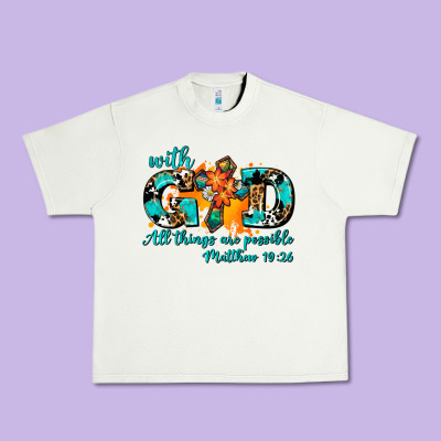 With God All Things Are Possible. Cross Urban Heavy Tee Designed By Adodesignshop