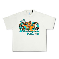 Pistachio with god all things are possible. cross Urban Heavy Tee - AdoDesignShop