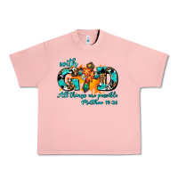 Salmon with god all things are possible. cross Urban Heavy Tee - AdoDesignShop