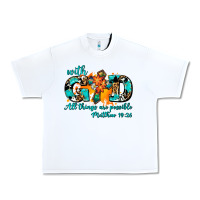 White with god all things are possible. cross Urban Heavy Tee - AdoDesignShop