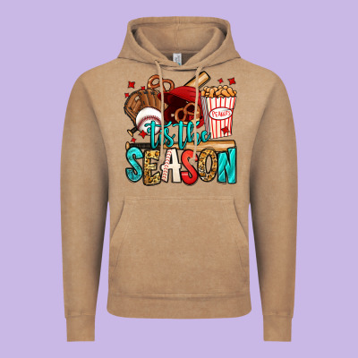 'tis The Season Baseball Game Vintage Hoodie Designed By Jasminsmagicworld