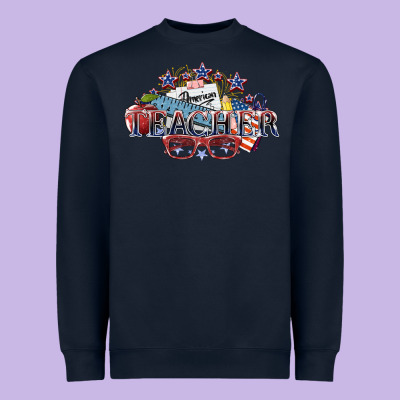 American Teacher Heavyweight Sweatshirt Designed By Nancycooperartshop