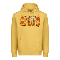 Antique Gold Thanksgiving Coffee Cups Premium Hoodie - texasbilliewilder