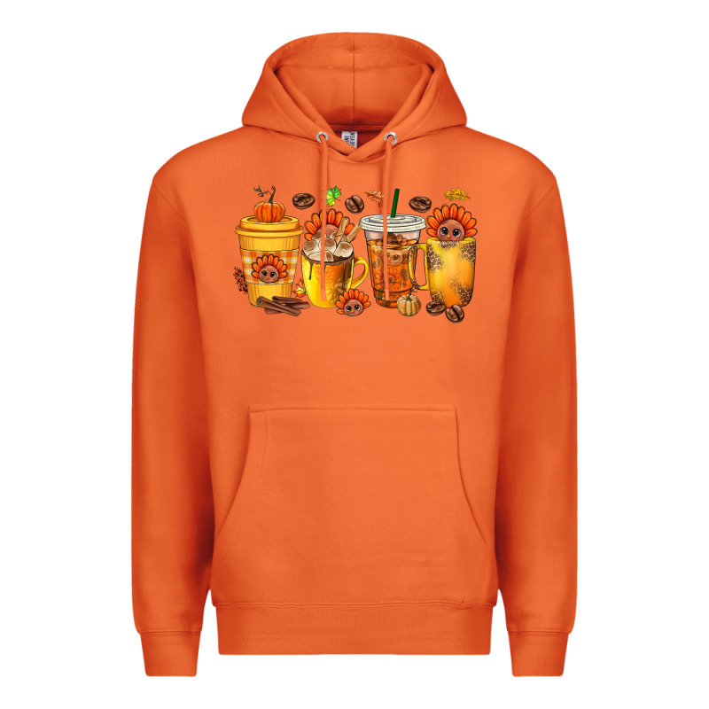 Thanksgiving Coffee Cups Premium Hoodie by texasbilliewilder | Teevron
