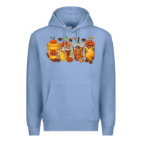Colony Blue Thanksgiving Coffee Cups Premium Hoodie - texasbilliewilder