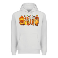 Dove Grey Thanksgiving Coffee Cups Premium Hoodie - texasbilliewilder