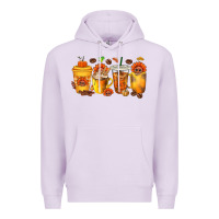 Lilac Thanksgiving Coffee Cups Premium Hoodie - texasbilliewilder