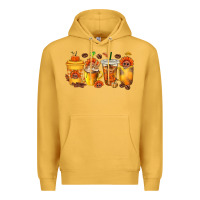 Mustard Thanksgiving Coffee Cups Premium Hoodie - texasbilliewilder