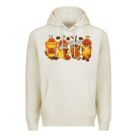 Oatmeal Heather Thanksgiving Coffee Cups Premium Hoodie - texasbilliewilder