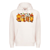 Pale Pink Thanksgiving Coffee Cups Premium Hoodie - texasbilliewilder