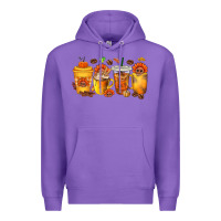 Purple Thanksgiving Coffee Cups Premium Hoodie - texasbilliewilder