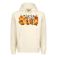 Sandshell Thanksgiving Coffee Cups Premium Hoodie - texasbilliewilder