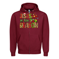Burgundy jesus is the reason Zipper Hoodie - MaliasSmallBusiness