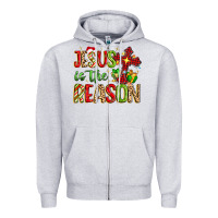 Heather Grey jesus is the reason Zipper Hoodie - MaliasSmallBusiness