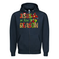 Navy jesus is the reason Zipper Hoodie - MaliasSmallBusiness