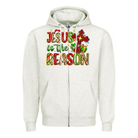 Oatmeal Heather jesus is the reason Zipper Hoodie - MaliasSmallBusiness
