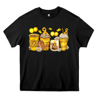 Black childhood cancer coffee cups Heavy Core Tee - Zillion Design Studio