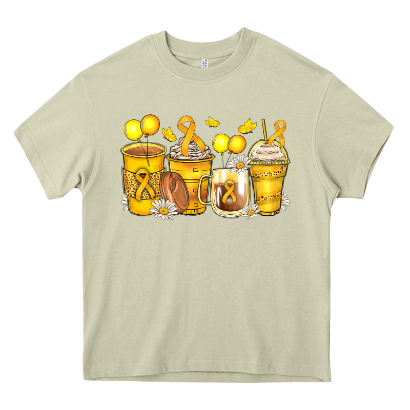 Childhood Cancer Coffee Cups Heavy Core Tee by Zillion Design Studio | Teevron