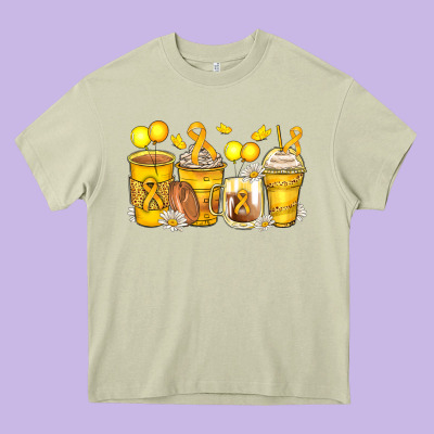 Childhood Cancer Coffee Cups Heavy Core Tee Designed By Zillion Design Studio