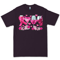 Plum breast cancer wine glasses Premium Tee - texasbilliewilder