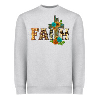Heather Grey faith with cross Heavyweight Sweatshirt - BarkalooDesign