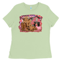 Matcha valentine's day mama cow and baby cows Ladies Tee - RanaPortraitStore