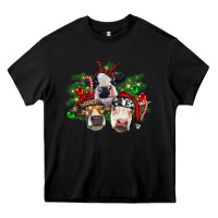 Black christmas cows with tree Heavy Core Tee - RanaPortraitStore