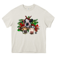 Cream christmas cows with tree Heavy Core Tee - RanaPortraitStore