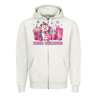 Oatmeal Heather merry christmas snowman coffee cups Zipper Hoodie - MaliasSmallBusiness