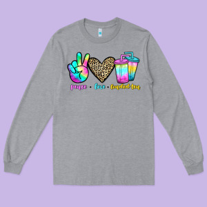 Peace Love Loaded Tea Long Sleeve Tee Designed By Jahusdesignshop