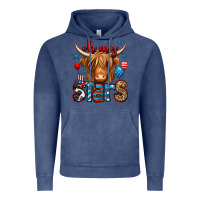 Vintage Denim oh my stars 4th of july shaggy cow Vintage Hoodie - Jasminsmagicworld