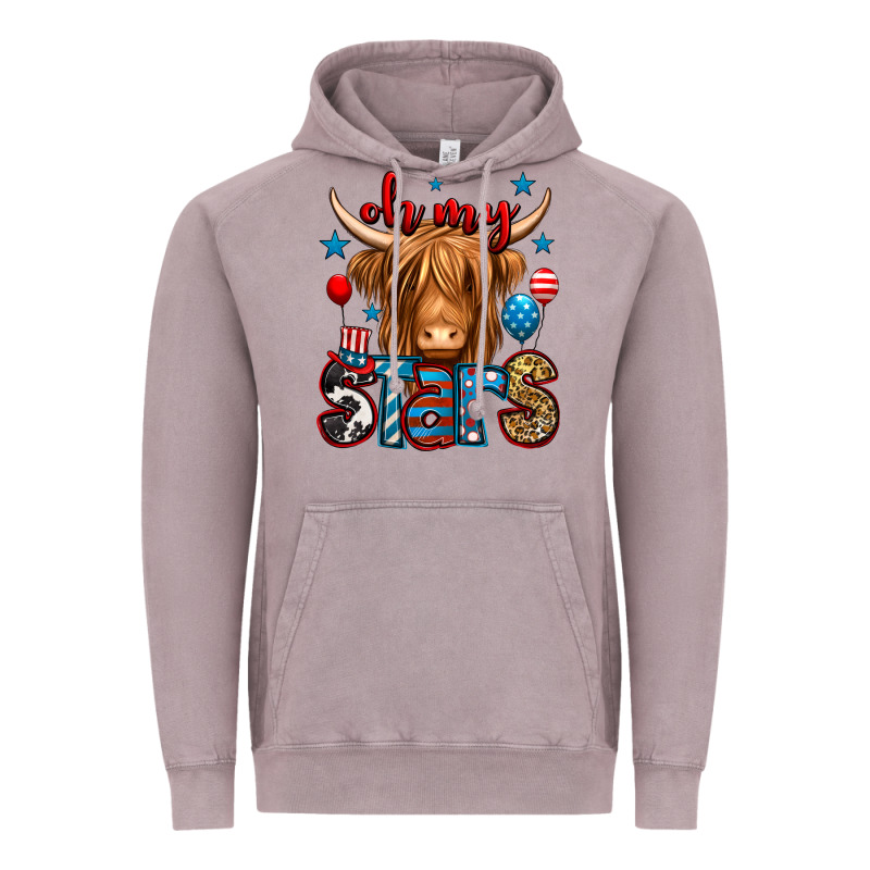 Oh My Stars 4th Of July Shaggy Cow Vintage Hoodie by Jasminsmagicworld | Teevron