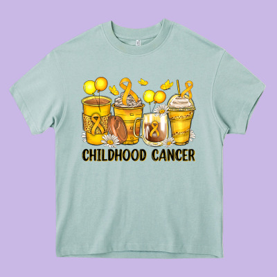 Childhood Cancer Coffee Cups Heavy Core Tee Designed By Zillion Design Studio