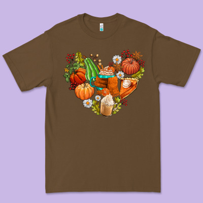 Pumpkin And Latte With Fall Premium Tee Designed By Adodesignshop